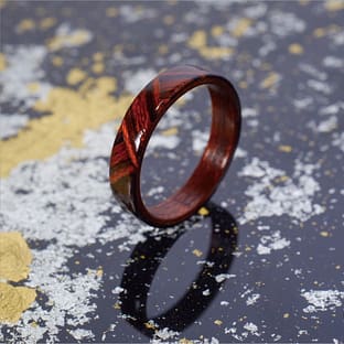 木のゆびわ 華-hana- 両子持縞 濃鼠/雀茶