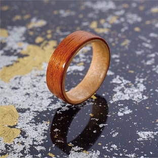 木のゆびわ 襲-kasane- 栗梅